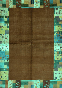 Abstract Turquoise Contemporary Rug, con1589turq