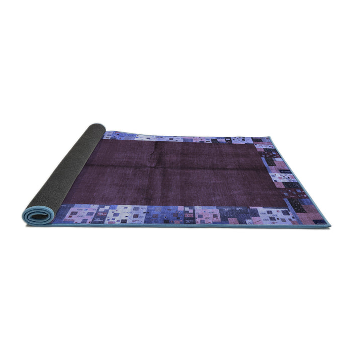 Sideview of Abstract Blue Contemporary Rug, con1589blu