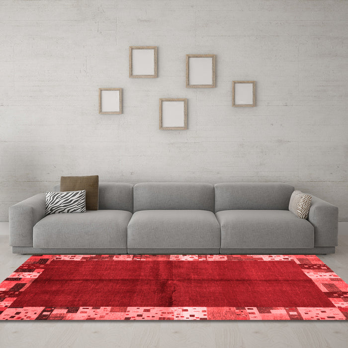 Contemporary Red Washable Rugs