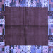 Square Abstract Blue Contemporary Rug, con1589blu