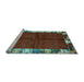 Sideview of Machine Washable Abstract Light Blue Contemporary Rug, wshcon1589lblu