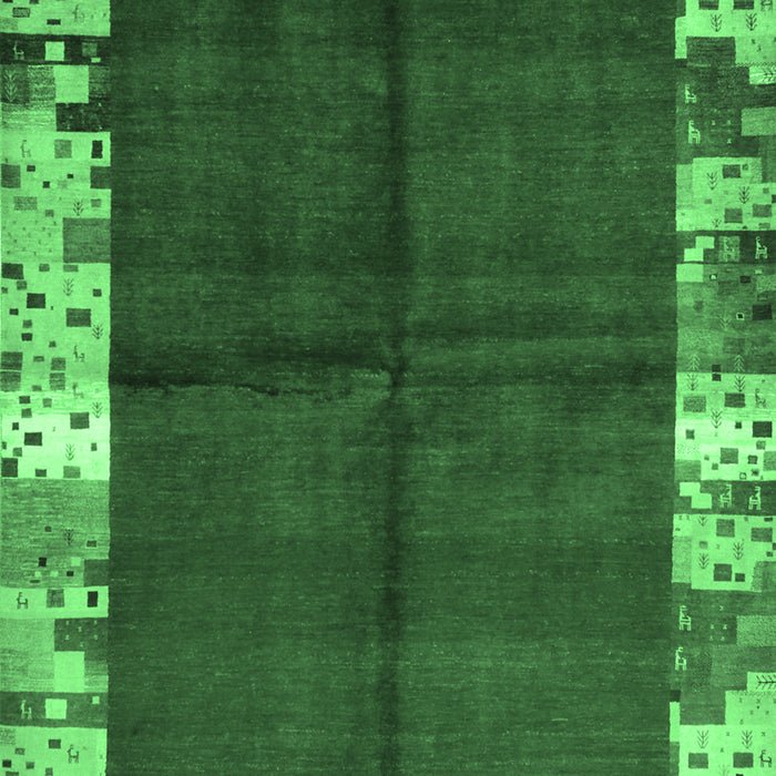 Machine Washable Abstract Emerald Green Contemporary Area Rugs, wshcon1589emgrn