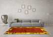 Machine Washable Abstract Yellow Contemporary Rug in a Living Room, wshcon1589yw