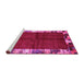 Sideview of Machine Washable Abstract Pink Contemporary Rug, wshcon1589pnk