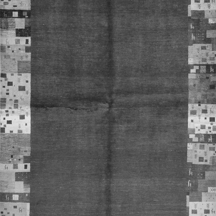 Serging Thickness of Machine Washable Abstract Gray Contemporary Rug, wshcon1589gry