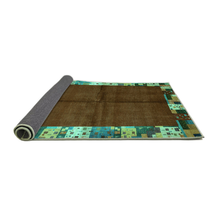 Sideview of Abstract Turquoise Contemporary Rug, con1589turq