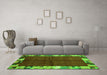 Machine Washable Abstract Green Contemporary Area Rugs in a Living Room,, wshcon1589grn