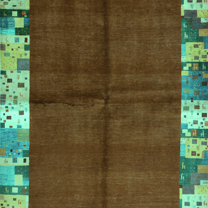 Machine Washable Abstract Turquoise Contemporary Area Rugs, wshcon1589turq