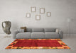 Machine Washable Abstract Orange Contemporary Area Rugs in a Living Room, wshcon1589org