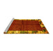 Sideview of Machine Washable Abstract Yellow Contemporary Rug, wshcon1589yw