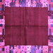 Square Abstract Purple Contemporary Rug, con1589pur