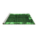 Sideview of Machine Washable Abstract Emerald Green Contemporary Area Rugs, wshcon1589emgrn