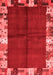 Abstract Red Contemporary Area Rugs