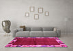 Machine Washable Abstract Pink Contemporary Rug in a Living Room, wshcon1589pnk