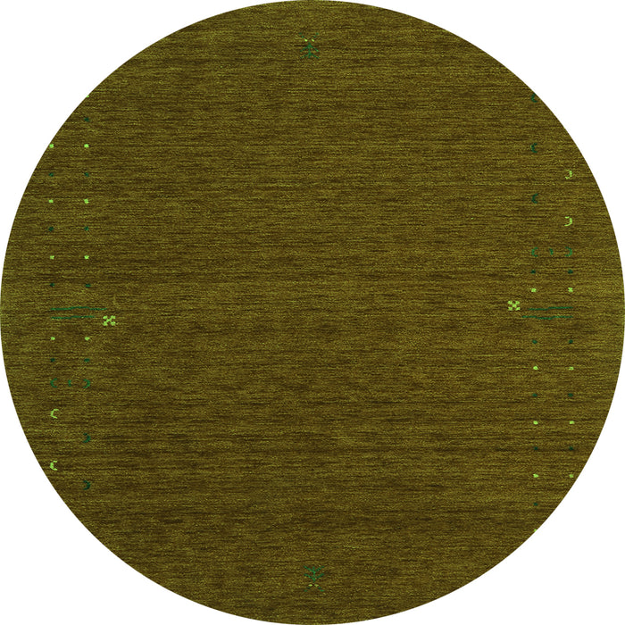 Square Abstract Green Contemporary Rug, con158grn