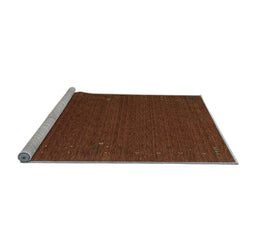 Sideview of Machine Washable Abstract Light Blue Contemporary Rug, wshcon158lblu