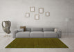 Machine Washable Abstract Green Contemporary Area Rugs in a Living Room,, wshcon158grn