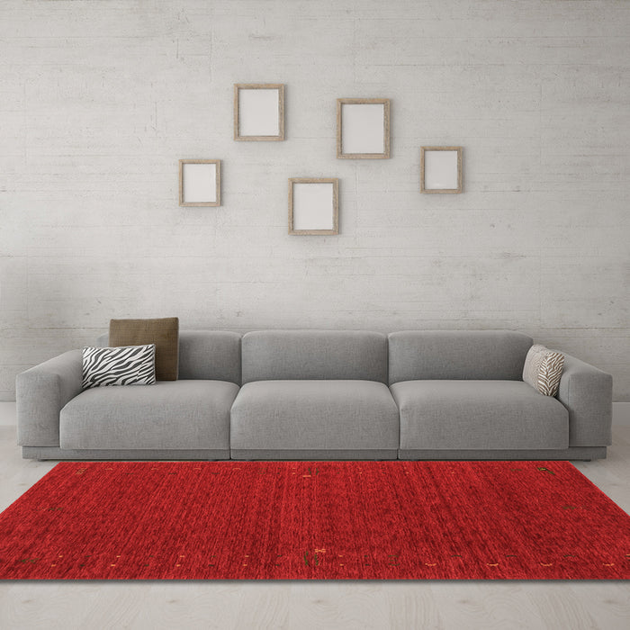 Machine Washable Abstract Orange Contemporary Area Rugs in a Living Room, wshcon158org