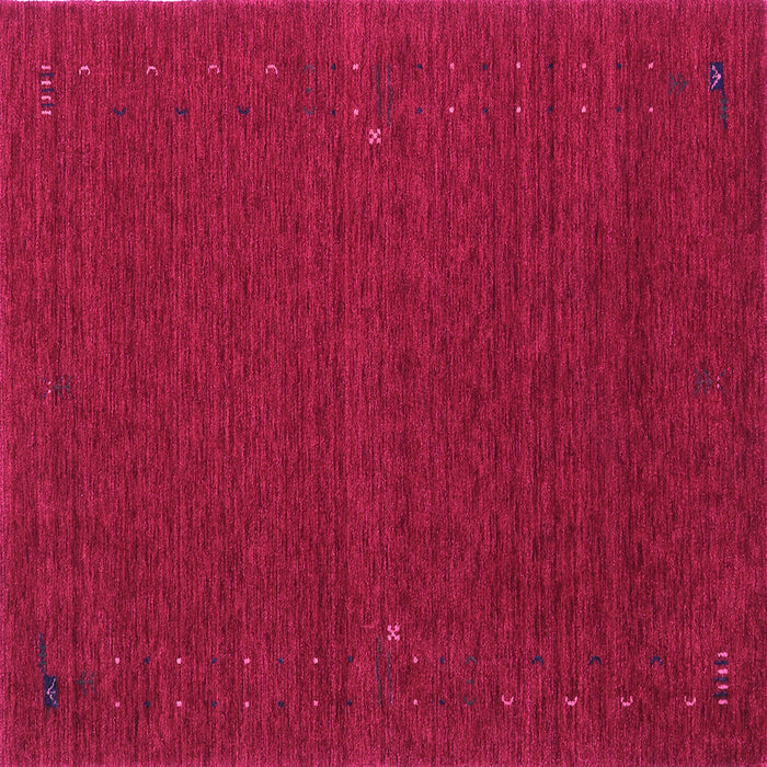 Square Machine Washable Abstract Pink Contemporary Rug, wshcon158pnk