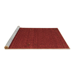 Sideview of Machine Washable Abstract Brown Contemporary Rug, wshcon158brn