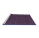 Sideview of Machine Washable Abstract Blue Contemporary Rug, wshcon158blu