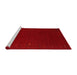 Serging Thickness of Machine Washable Contemporary Brown Red Rug, wshcon159