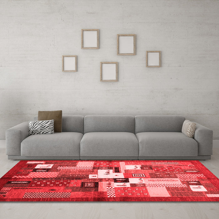 Contemporary Red Washable Rugs