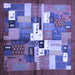 Square Abstract Blue Contemporary Rug, con1590blu