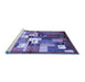 Sideview of Machine Washable Abstract Blue Contemporary Rug, wshcon1590blu