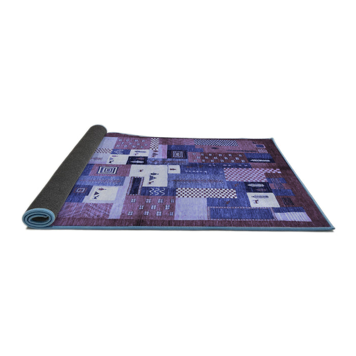 Sideview of Abstract Blue Contemporary Rug, con1590blu