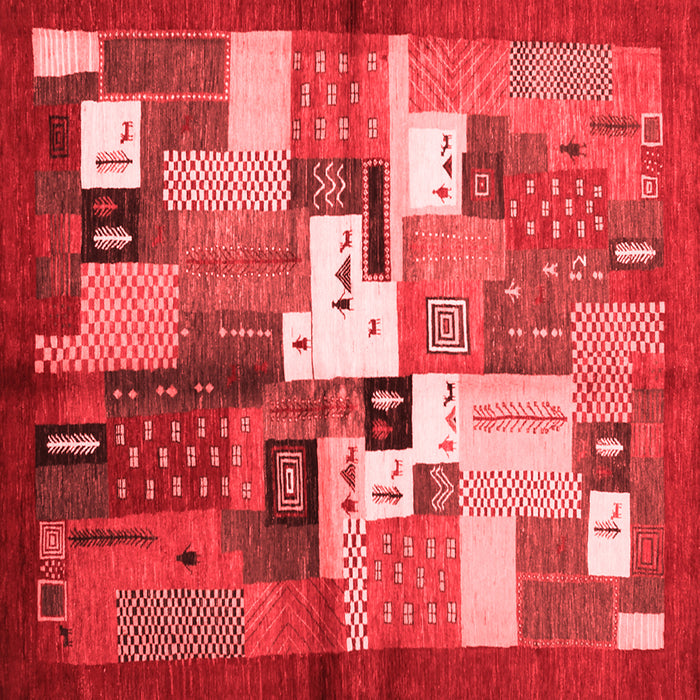 Abstract Red Contemporary Rug, con1590red