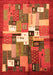 Serging Thickness of Machine Washable Abstract Orange Contemporary Area Rugs, wshcon1590org