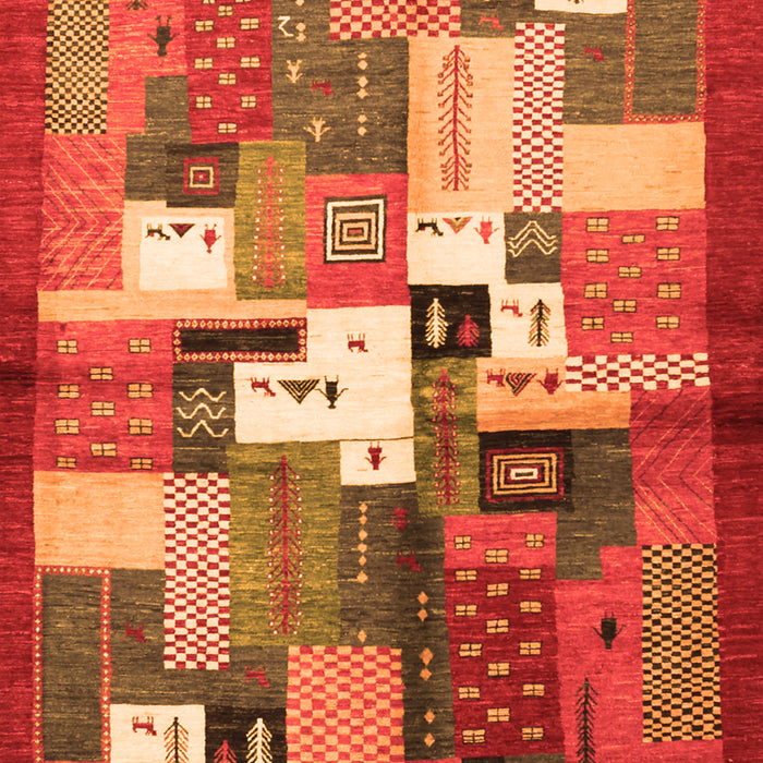 Serging Thickness of Machine Washable Abstract Orange Contemporary Area Rugs, wshcon1590org