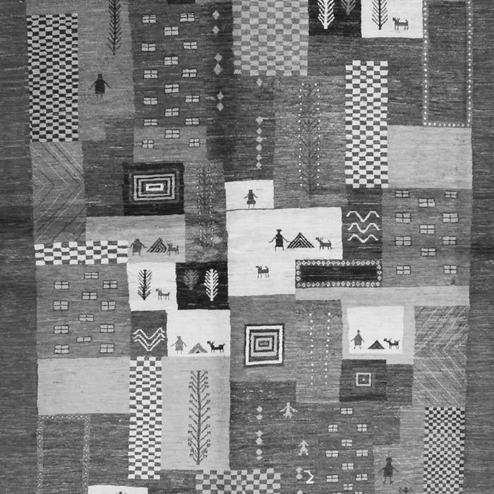 Abstract Gray Contemporary Rug, con1590gry