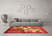 Machine Washable Abstract Orange Contemporary Area Rugs in a Living Room, wshcon1590org