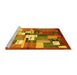 Sideview of Machine Washable Abstract Yellow Contemporary Rug, wshcon1590yw