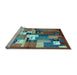 Sideview of Machine Washable Abstract Light Blue Contemporary Rug, wshcon1590lblu