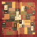 Square Abstract Brown Contemporary Rug, con1590brn