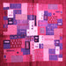 Square Abstract Pink Contemporary Rug, con1590pnk