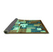 Sideview of Abstract Turquoise Contemporary Rug, con1590turq