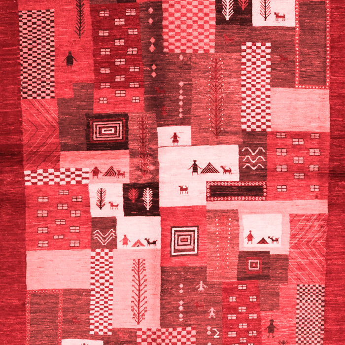 Abstract Red Contemporary Area Rugs