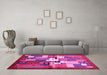 Machine Washable Abstract Pink Contemporary Rug in a Living Room, wshcon1590pnk