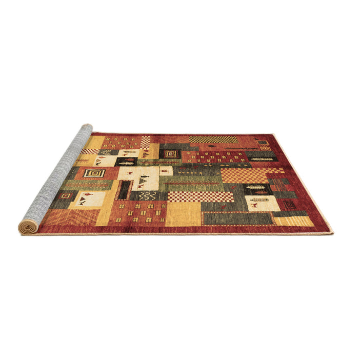 Sideview of Machine Washable Abstract Brown Contemporary Rug, wshcon1590brn