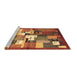 Sideview of Machine Washable Abstract Brown Contemporary Rug, wshcon1590brn