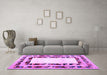 Machine Washable Abstract Purple Contemporary Area Rugs in a Living Room, wshcon1591pur