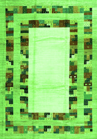 Abstract Green Contemporary Rug, con1591grn