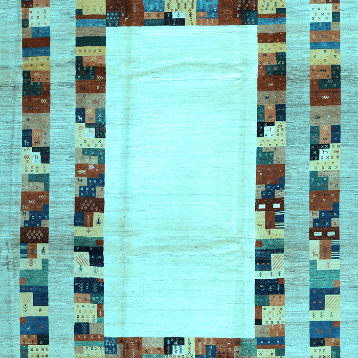 Abstract Light Blue Contemporary Rug, con1591lblu