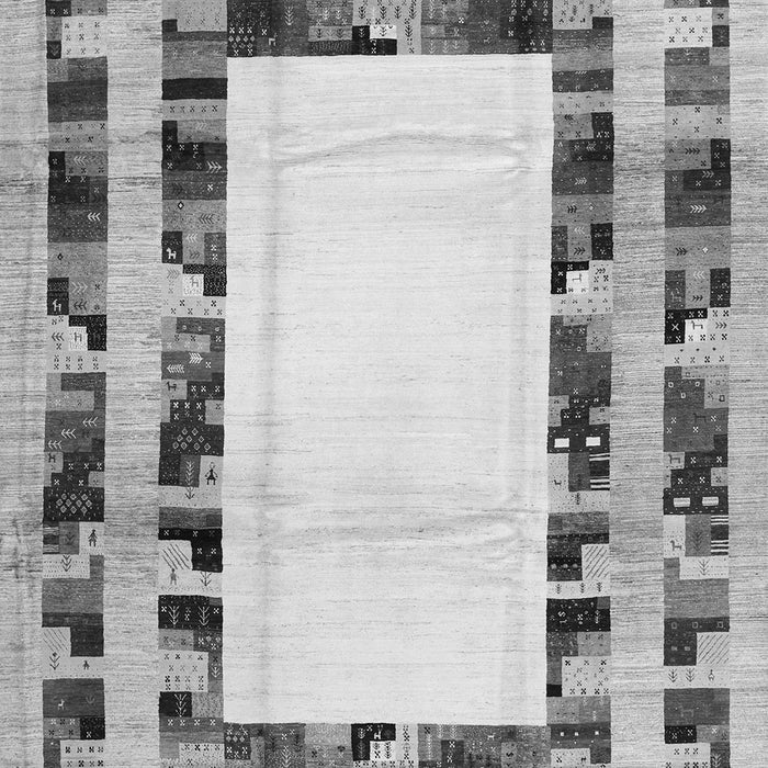 Serging Thickness of Machine Washable Abstract Gray Contemporary Rug, wshcon1591gry