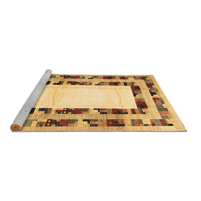 Sideview of Machine Washable Abstract Brown Contemporary Rug, wshcon1591brn