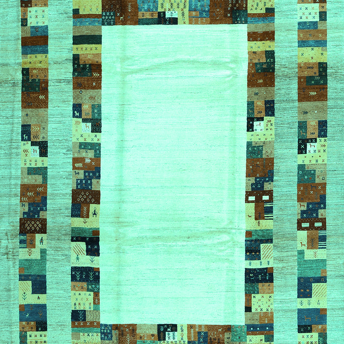 Abstract Turquoise Contemporary Rug, con1591turq